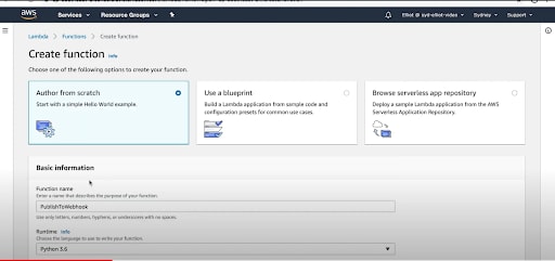 Filling in the required parameters